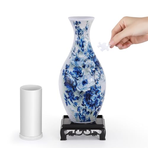 wowsome 3D Puzzle Vase for Adults Jigsaw Puzzle Vase for Flower Art Puzzles Gift for Women House Flowers Arrangements and Home Decoration Peony - Image 1