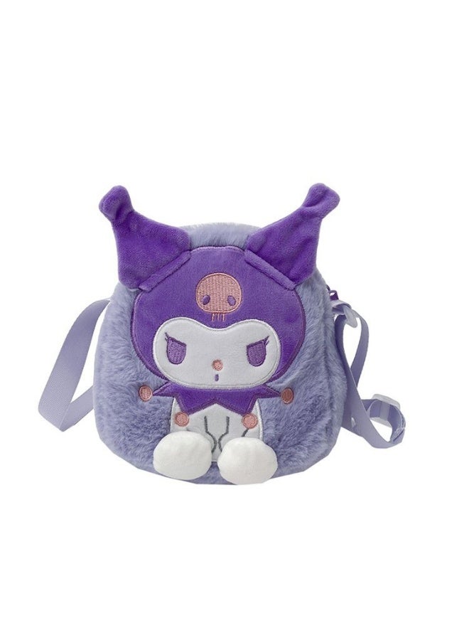 Sanrio Kuromi Plush Backpack, Mini Cartoon Double Strap Shoulder Bag, Soft Fluffy Casual Backpack for child - Image 4