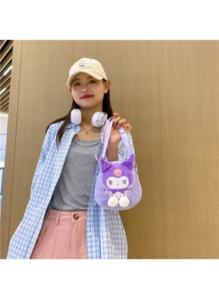 Kuromi Plush Backpack, Mini Cartoon Double Strap Shoulder Bag, Soft Fluffy Casual Backpack for child - view 2