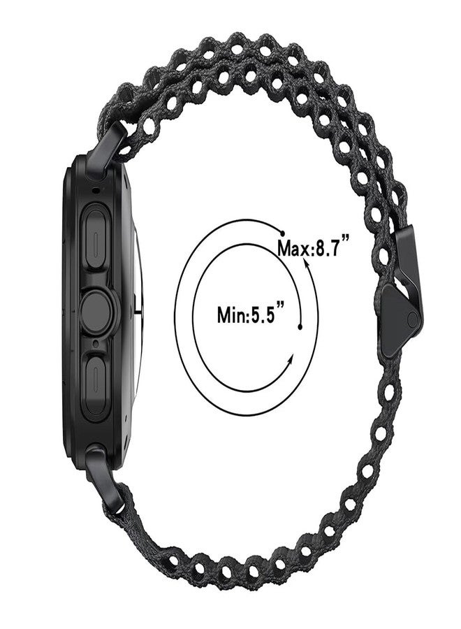 EANWireless for Galaxy Watch 7 Ultra Band 47mm,Off-road Nylon Fabric Strap with Black Metal Buckle Replacement Accessory Compatible for Samsung Galaxy Watch Ultra Trail Band,Green - Image 3