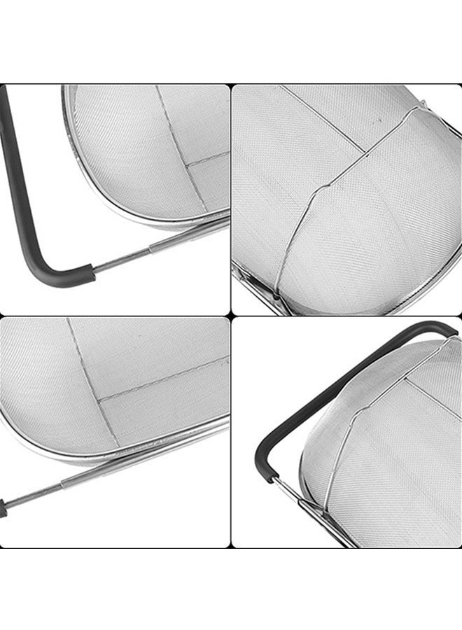 SHAOZHEN Stainless Steel Over the Sink Colander Strainer Basket，Draining Basket，Sink Basket，Sink with Rubber Grip, Fine Mesh, Large Kitchen Gadgets Tools，Strainer Home Kitchen Essentials - Image 3