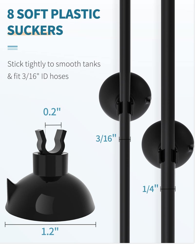 Pawfly 25 Feet Black Airline Tubing Standard Aquarium Air Pump Accessories Set with Suction Cups Connectors and Check Valves - Image 3