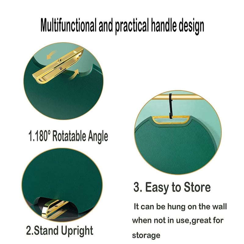 Mezzotek Circle DoubleSided Chopping Board Chopping Block Thickened Kitchenware 34 x 31 x 1 cm Plastic Green - Image 4