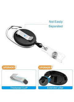 Showday 2 Pack Heavy Duty Retractable Badge Holders with Carabiner Reel Clip and Horizontal Style Clear ID Card Holders  - Image 4