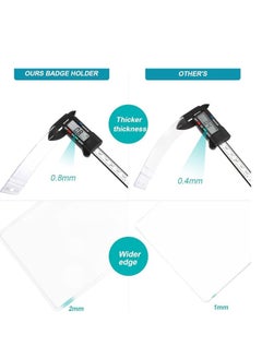 Showday 2 Pack Heavy Duty Retractable Badge Holders with Carabiner Reel Clip and Horizontal Style Clear ID Card Holders  - Image 5