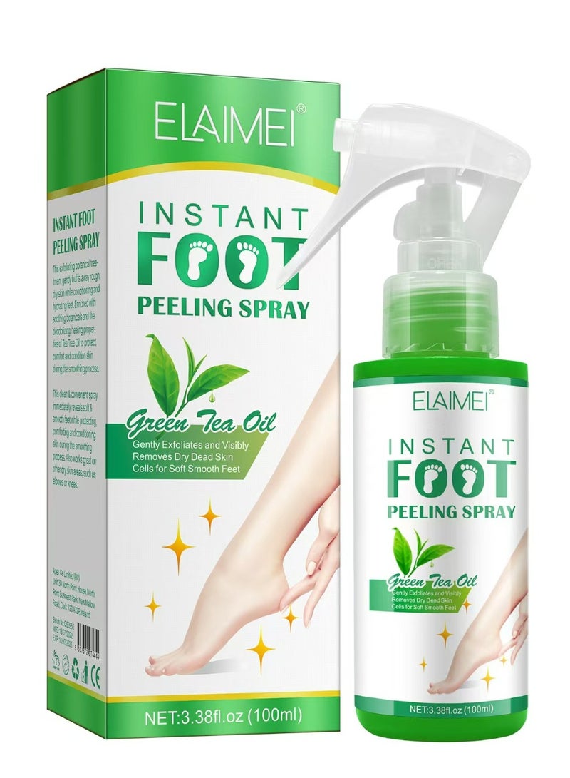 Elaimei Foot Peeling Spray, Instant Dead Skin Remover for Feet, Exfoliating Pedicure Spray for Calluses, Dry Skin and Toes (100ml) - Image 1