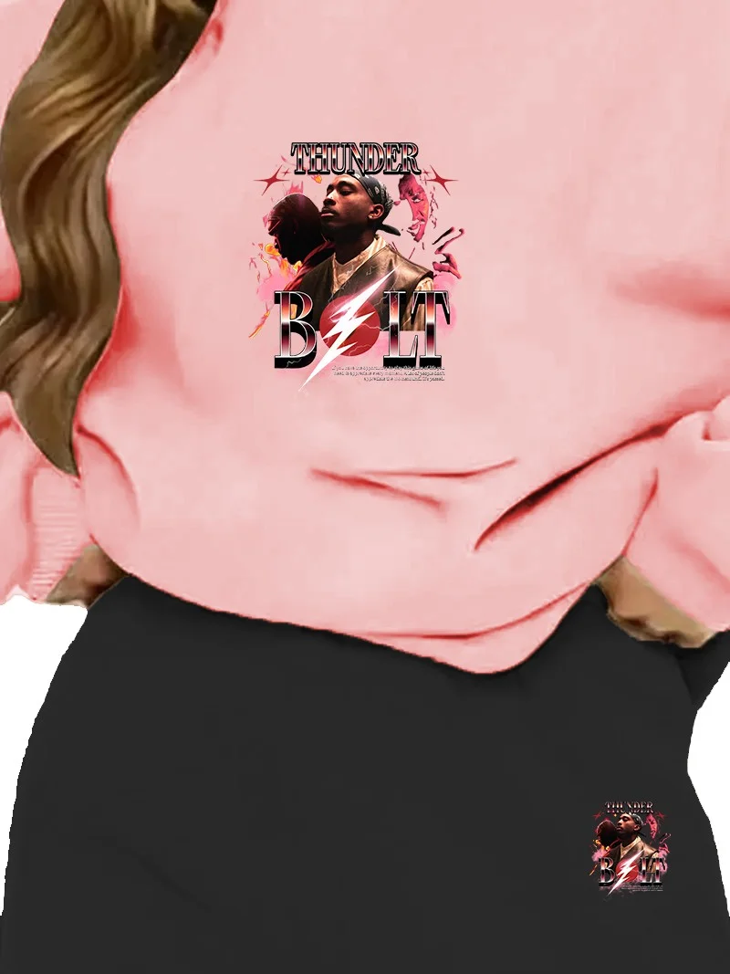 DogFish Tracksuit Set Oversize Tigernever Printed Tracksuit Set,lover,couple Combination Pink