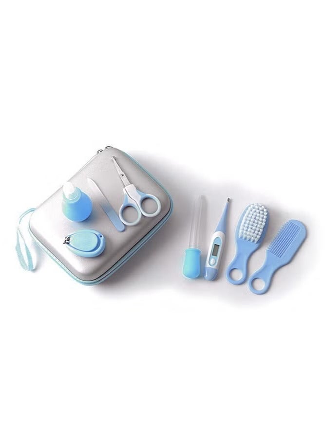 ميكسد مجموعة العناية بالطفل المحمولة المكونة من 8 قطع مع مواد عالية الجودة، مجموعة العناية بالطفل متعددة الوظائف، مناسبة للخروج والسفر، باللون الأزرق - Image 2