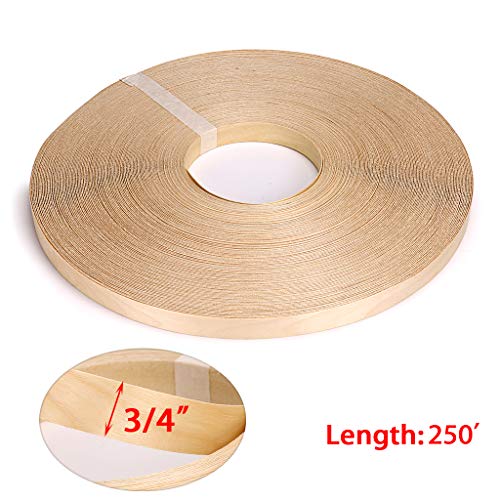 Skelang Birch 3/4" X 250' Roll Wood Veneer Edge Banding Preglued Iron-On with Hot Melt Adhesive Edgebanding Flexible Wood Tape - Image 4