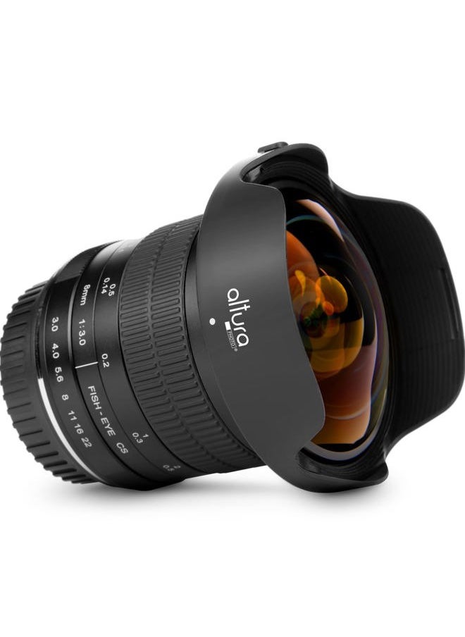 Altura Photo 8mm f/3.0 Professional Wide Angle Lens Aspherical Fisheye for Canon EOS 90D 80D 77D Rebel T8i T7 T7i T6i T6s T6 T100 SL2 SL3 DSLR Cameras with EF Mount  - Image 1