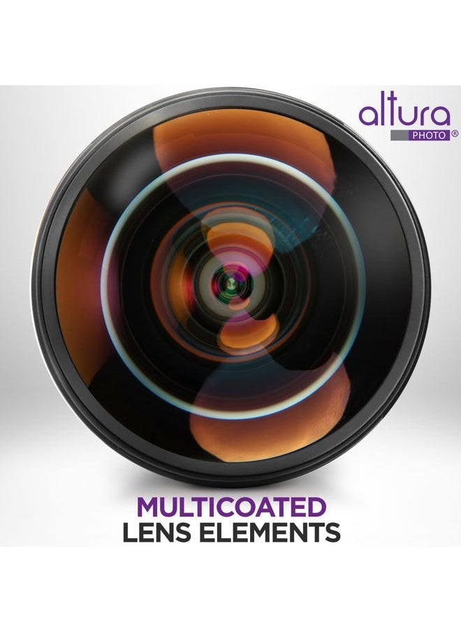 Altura Photo 8mm f/3.0 Professional Wide Angle Lens Aspherical Fisheye for Canon EOS 90D 80D 77D Rebel T8i T7 T7i T6i T6s T6 T100 SL2 SL3 DSLR Cameras with EF Mount  - Image 4