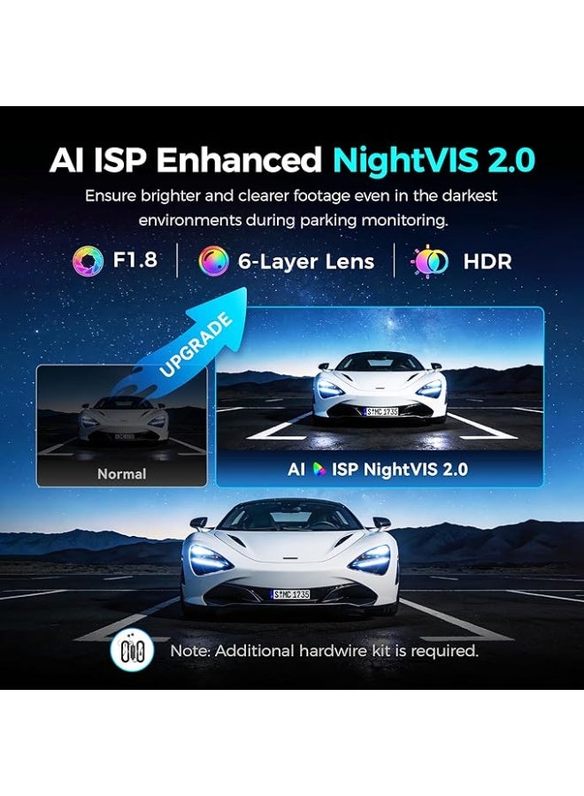 DDPAI Dash Cam Car 4K Front and Back, 2160P+1080P Dashcam Car Camera Built-in 32G eMMC Voice Control ADAS 5G WiFi GPS G-Sensor APP Control Night Vision 24 Hours Parking Monitor Support 512GB, N5 Dual - Image 2