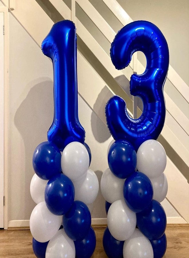 بي بي پوّل بالونات زرقاء داكنة بأرقام 13، 40 بوصة، بالونات عيد ميلاد زرقاء داكنة بأرقام 13 أو 31، بالونات مايلر كبيرة من رقائق معدنية رقم 13 لديكورات حفلات أعياد الميلاد والذكرى السنوية - Image 4