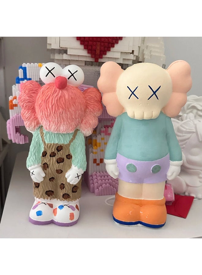 Popular Online Celebrity Plaster Painted Doll Coloring Doll Children's Diy Graffiti Toy Storage Jar Decoration Ornaments-Color:[Real Plaster] Head Bird Pacha Dog (send 12 Color Pigment Strips)