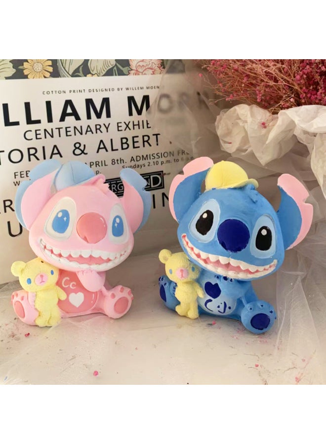 Popular Online Celebrity Plaster Painted Doll Coloring Doll Children's Diy Graffiti Toy Storage Jar Decoration Ornaments-Color:[Real Plaster] Head Bird Pacha Dog (send 12 Color Pigment Strips)