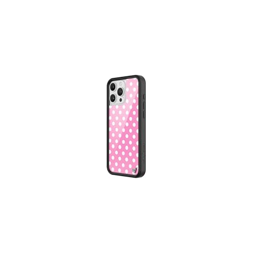 Wildflower Cases Compatible with iPhone 16 Pro Max Protective Black Bumper 65ft Drop Test Certified Women Owned Small Business Bright Aesthetic Cute Trendy Polka Dot Pink and White - Image 3