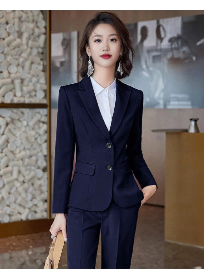 ROMON Fashion Minimalist Women'S Blazer, Business Commuter Casual Suit Jacket, Women'S Single-Breasted Slim-Fit Casual Blazer Top - Image 1