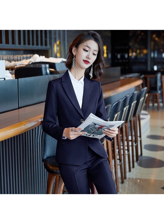 ROMON Fashion Minimalist Women'S Blazer, Business Commuter Casual Suit Jacket, Women'S Single-Breasted Slim-Fit Casual Blazer Top - Image 3