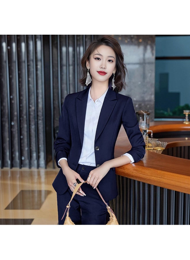 ROMON Fashion Minimalist Women'S Blazer, Business Commuter Casual Suit Jacket, Women'S Single-Breasted Slim-Fit Casual Blazer Top - Image 4