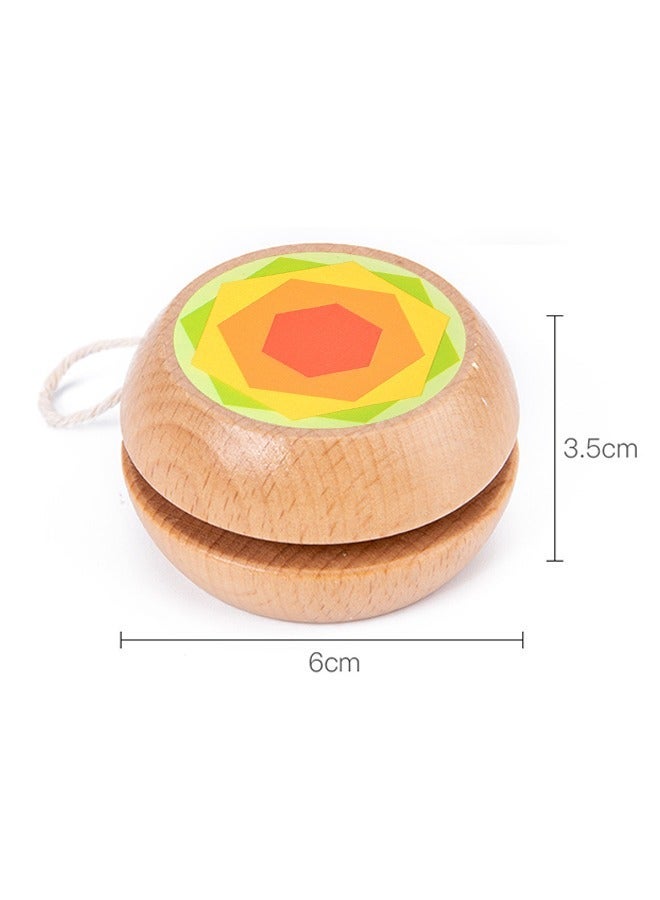 Wooden Looping Yoyo for Kids, Cartoon HexagonBeginners Auto Return Yoyo, Eco Wood Unbreakable Toy Gift (Green)