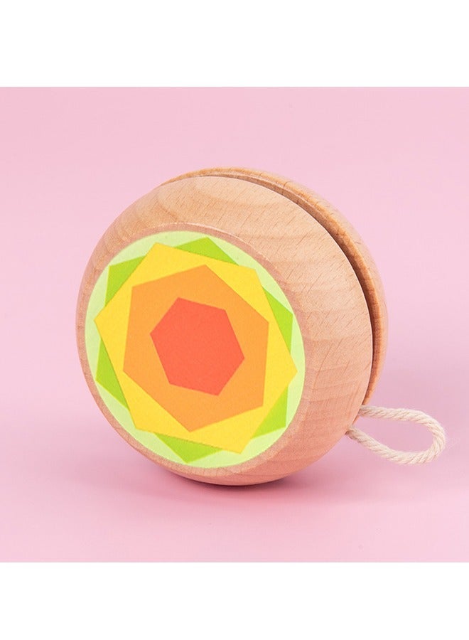 Wooden Looping Yoyo for Kids, Cartoon HexagonBeginners Auto Return Yoyo, Eco Wood Unbreakable Toy Gift (Green)