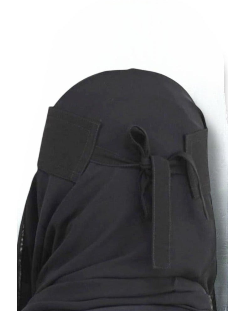 BHNS 7" Short Elastic Reinforced Niqab - Tagless women's elastic niqab reinforced with soft, high-quality fabric, comfortable and lightweight Islamic face hijab, slip-resistant, washable, perfect for everyday and special occasions - Image 5