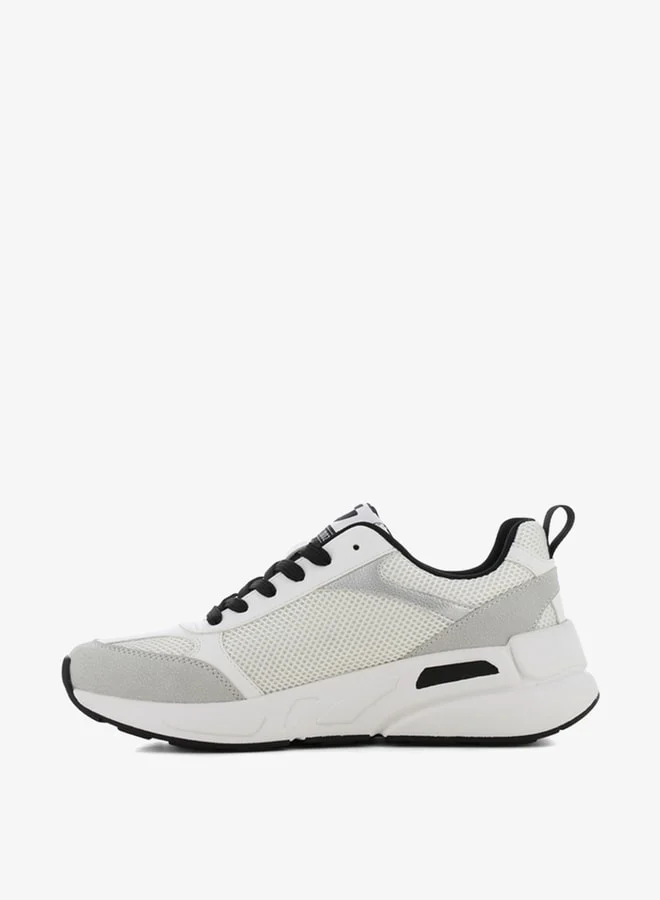 SJ Women's Textured Sports Shoes with Lace-Up Closure