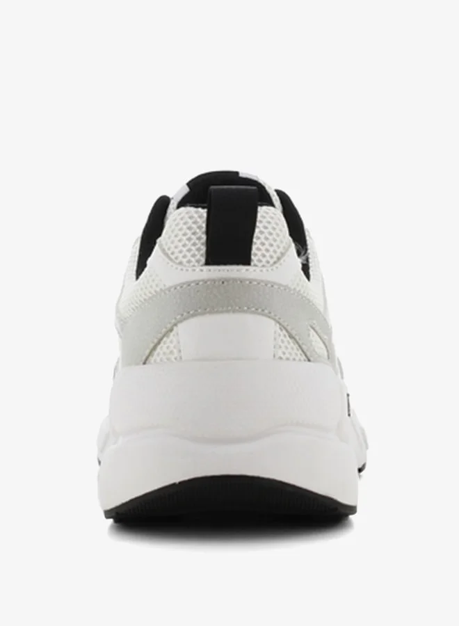 SJ Women's Textured Sports Shoes with Lace-Up Closure