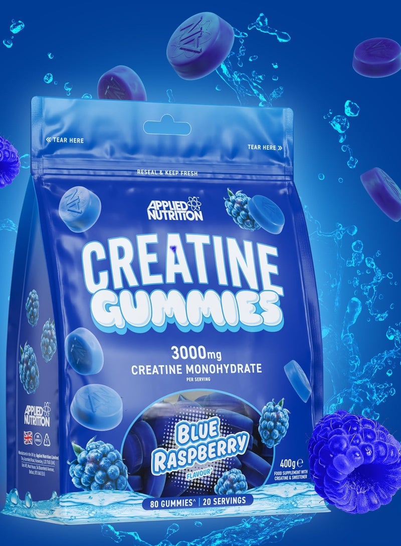 Applied Nutrition Creatine Gummies, Blue Raspberry, 80 Gummies (400 Grams) 3000mg Creatine Monohydrate Per Serving - Image 2