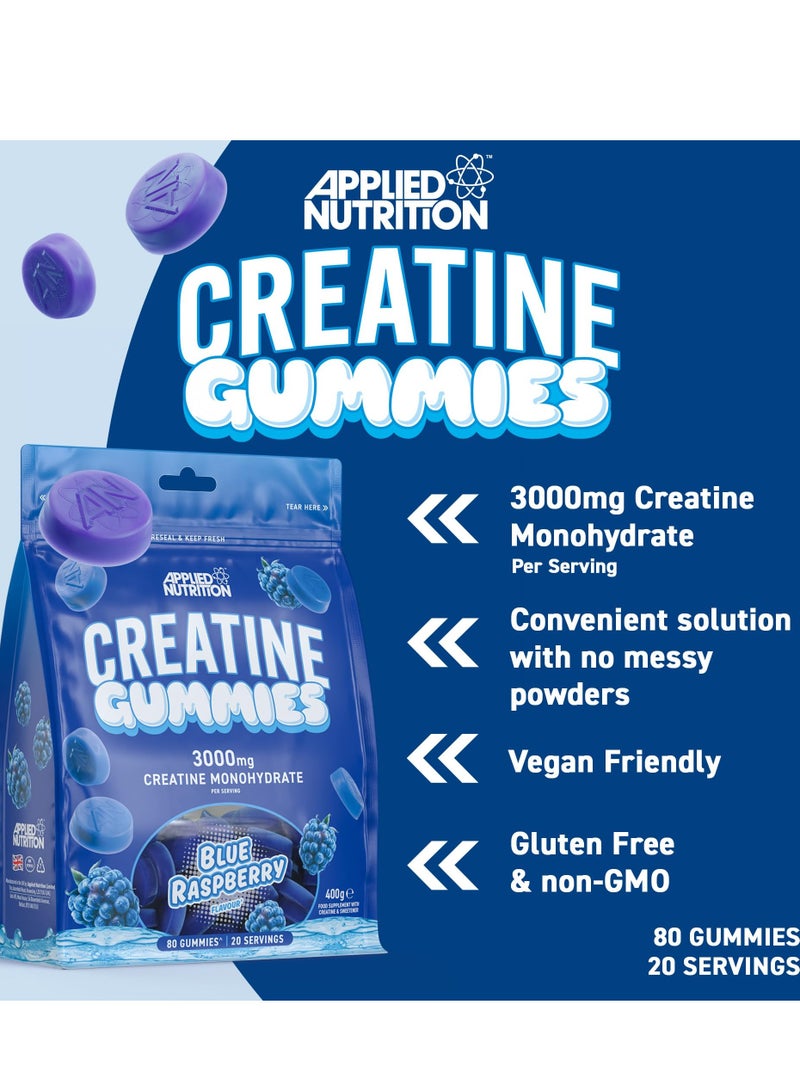Applied Nutrition Creatine Gummies, Blue Raspberry, 80 Gummies (400 Grams) 3000mg Creatine Monohydrate Per Serving - Image 3
