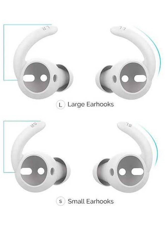 Ahastyle Earbuds Cover for AirPods Pro / Anti-Slip Earbuds Tips with Strap Suitable for Cycling / Working Out at Gym / and Other Fitness Activities (L/S) - White  - Image 2