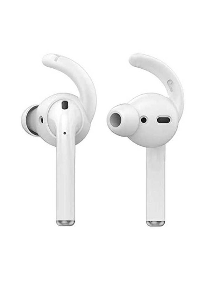 Ahastyle Earbuds Cover for AirPods Pro / Anti-Slip Earbuds Tips with Strap Suitable for Cycling / Working Out at Gym / and Other Fitness Activities (L/S) - White  - Image 1