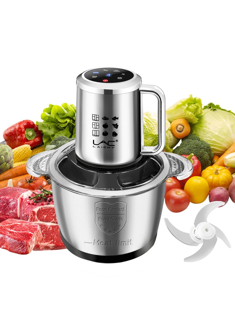 Electric Food Chopper, Smart touch screen design，3L Meat Grinder 4 Mixing Models Food Processor Stainless Steel Food Processor Elegant Slicer With Integrated 4-Sharp Blades Non-slip mat And Child Safety Lock - pzsku/Z8EC7869CE2F0739A211CZ/45/1741679073/e626502b-b832-40c4-bb54-30198deabb05