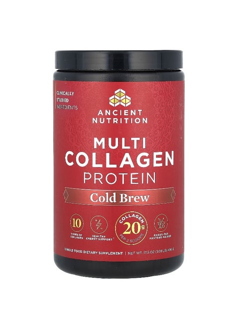 Ancient Nutrition, Multi Collagen Protein, Cold Brew, 1.09 lbs (496 g)