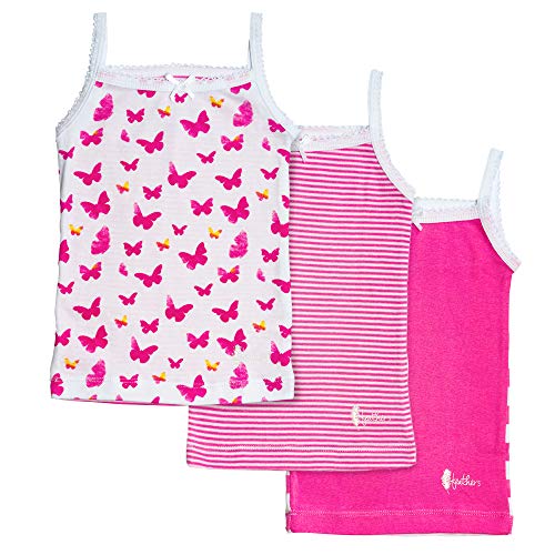 Feathers Girls Pink Butterfly Print Tagless Cami Super Soft Undershirts (3/Pack), Pink, Size 8 - Image 1