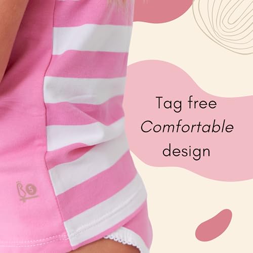 Feathers Girls Pink Butterfly Print Tagless Cami Super Soft Undershirts (3/Pack), Pink, Size 8 - Image 4