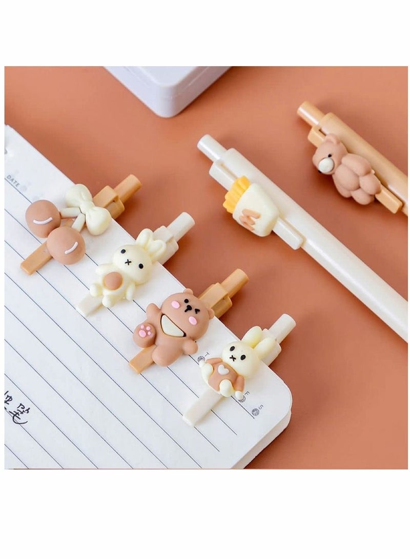 SYOSI Cute Pens for Girls Women Birthday Holiday Gifts Writing Gel Ink ballpoint Pen with Cartoon Bear Rabbit Animal Fun Kawaii Cherry Pastel Retractable Fancy Journaling Pens for Kids Aduts&Students - Image 4