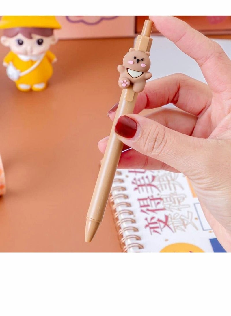 SYOSI Cute Pens for Girls Women Birthday Holiday Gifts Writing Gel Ink ballpoint Pen with Cartoon Bear Rabbit Animal Fun Kawaii Cherry Pastel Retractable Fancy Journaling Pens for Kids Aduts&Students - Image 3