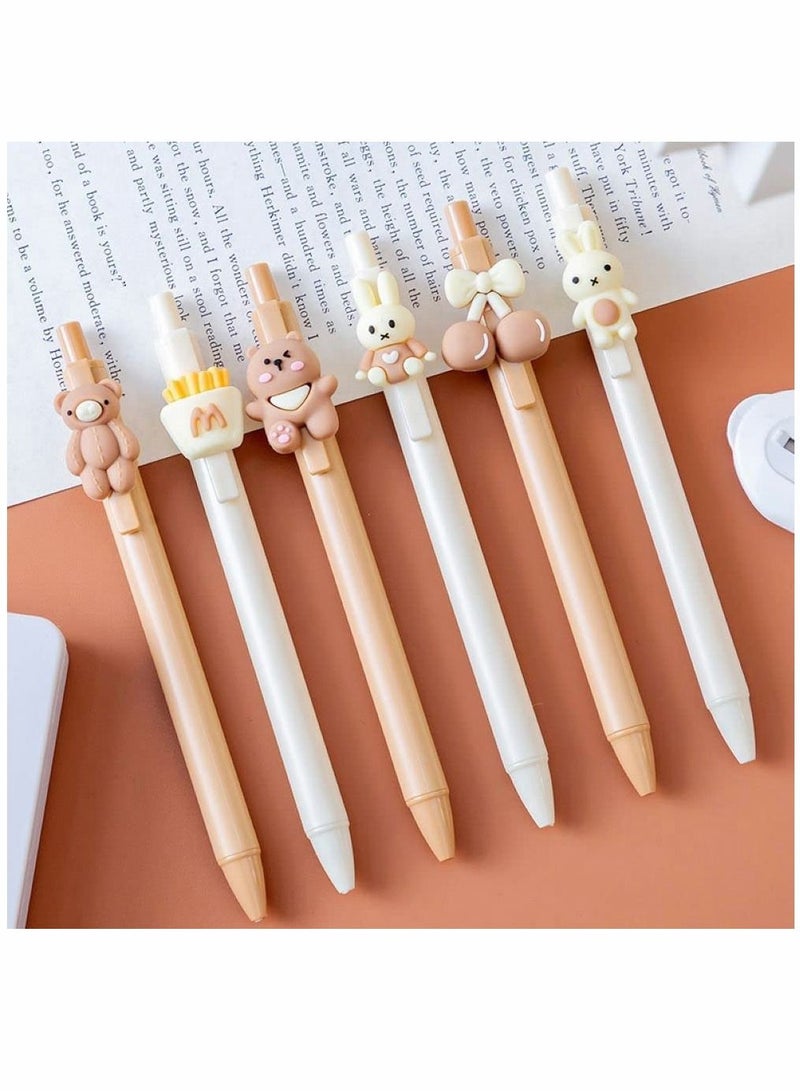 SYOSI Cute Pens for Girls Women Birthday Holiday Gifts Writing Gel Ink ballpoint Pen with Cartoon Bear Rabbit Animal Fun Kawaii Cherry Pastel Retractable Fancy Journaling Pens for Kids Aduts&Students - Image 1