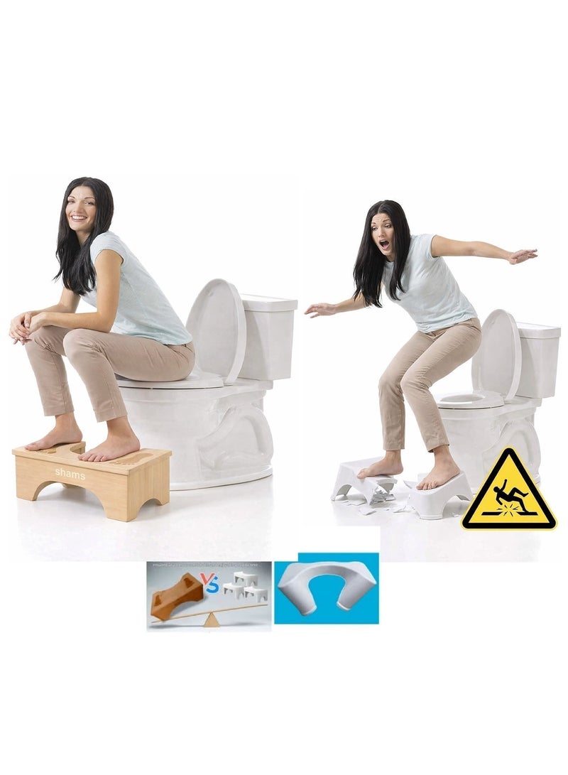 شمس كرسى قدم خشب طبيعى للحمام  للاستخدامات المختلفة والوقاية من الامساك ومشاكل القولون - Image 4