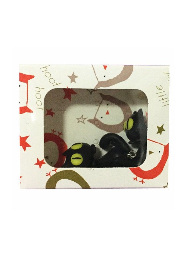 ZaH Pair of 925 Silver Earring Cartoon Animal Jewerly Gift Earring for Women, Men, Kids, Black Cat - Image 3
