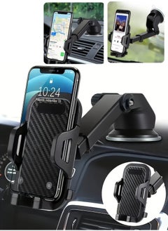 RUNDONG AUTO ACCESSORIES Car Dashboard Suction Cup Telescopic Rod Universal Mobile Phone Holder  - Image 1