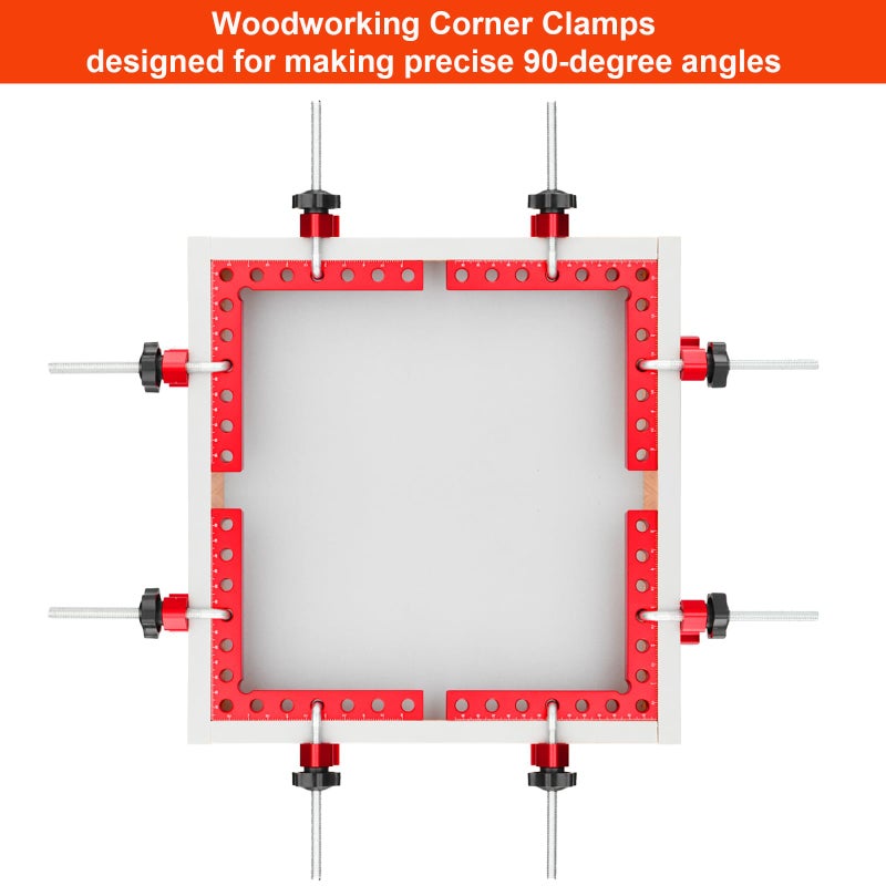 Volpeblu Corner Clamp for Woodworking, 90 Degree Clamp, Right Angle Clamp, 4 Pack 5.5" x 5.5" Aluminum Alloy Positioning Clamping Squares with Case for Picture Frames, Boxes, Cabinets, Drawers - Image 3