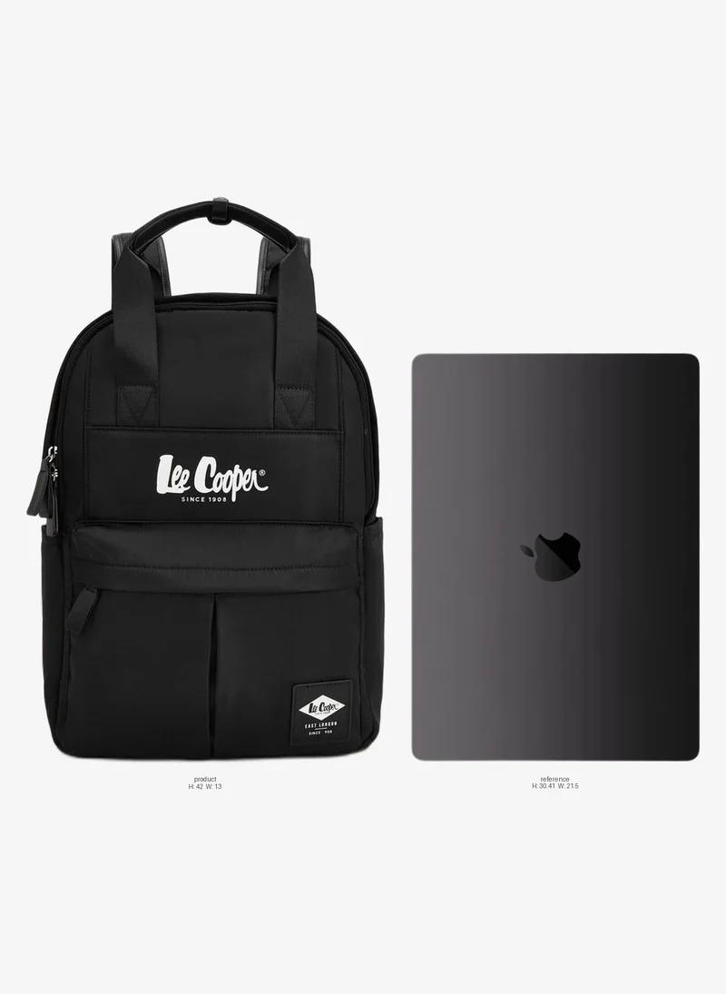 لي كوبر Logo Print Backpack With Adjustable Shoulder Straps