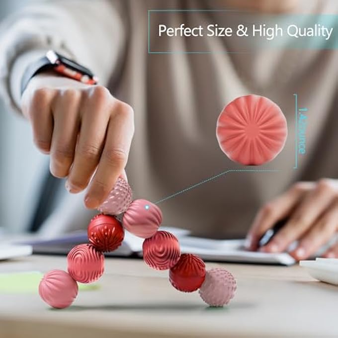 luckdoor Silicone Magnetic Balls Fidget Toys for Adults & Teens,8PCS Stress Relief Sensory Toys for Autism ADHD Anxiety,Fun Textures Gadgets,Office Desk Toys,Stocking Stuffers for Men Women Teen Gifts - Image 5