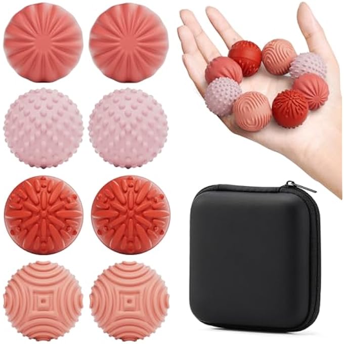luckdoor Silicone Magnetic Balls Fidget Toys for Adults & Teens,8PCS Stress Relief Sensory Toys for Autism ADHD Anxiety,Fun Textures Gadgets,Office Desk Toys,Stocking Stuffers for Men Women Teen Gifts - Image 1
