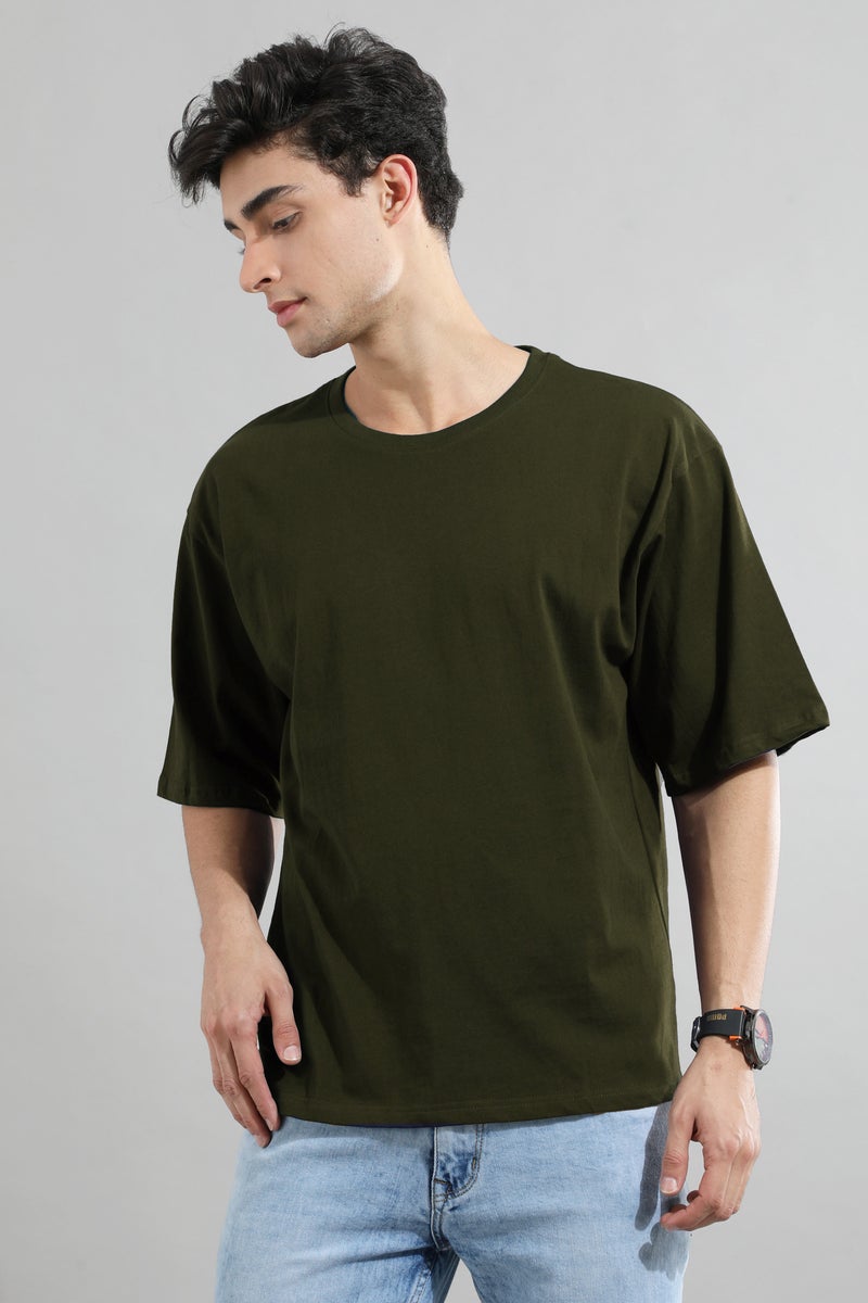 Dutees Olive Green Street Tees Oversized T-Shirt - Image 2