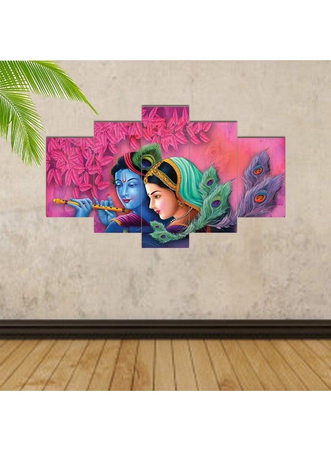 perpetual Radha Krishna Painting For Living Room | Set of 5 Wall Paintings For Wall/Home Decoration Living Room Bedroom Office Hotel Wall Art Dining Area Decor (k5z) - Image 3