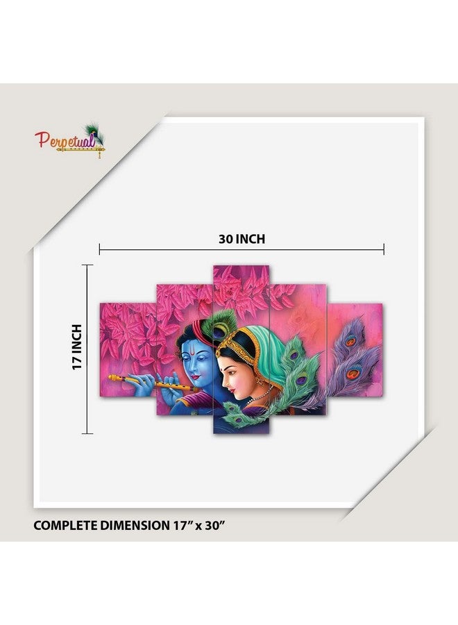 perpetual Radha Krishna Painting For Living Room | Set of 5 Wall Paintings For Wall/Home Decoration Living Room Bedroom Office Hotel Wall Art Dining Area Decor (k5z) - Image 5