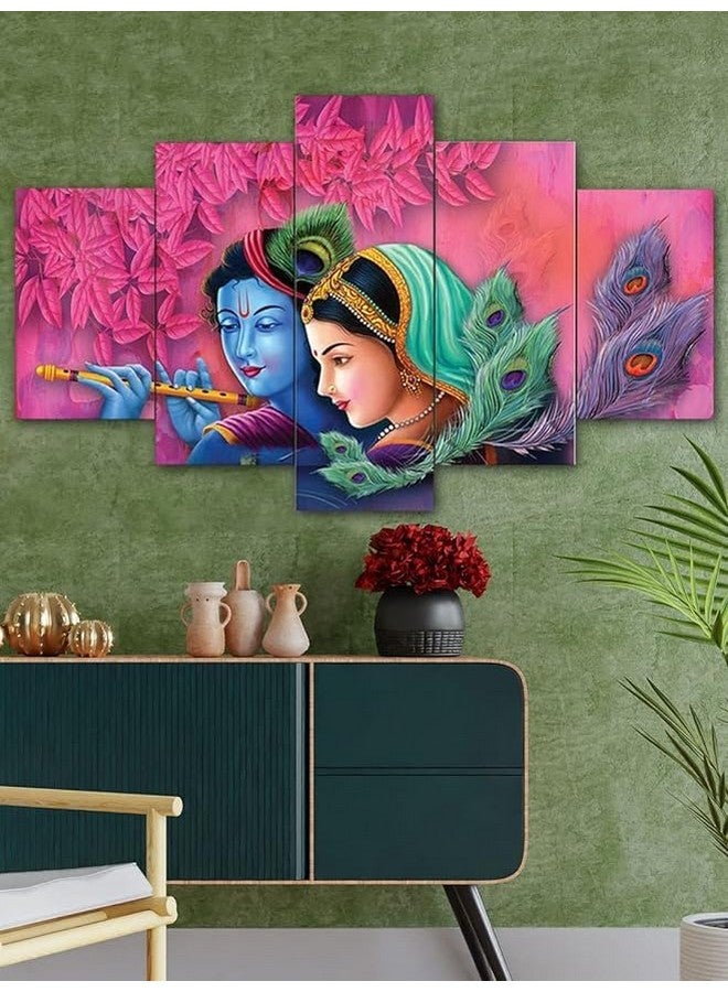 perpetual Radha Krishna Painting For Living Room | Set of 5 Wall Paintings For Wall/Home Decoration Living Room Bedroom Office Hotel Wall Art Dining Area Decor (k5z) - Image 2